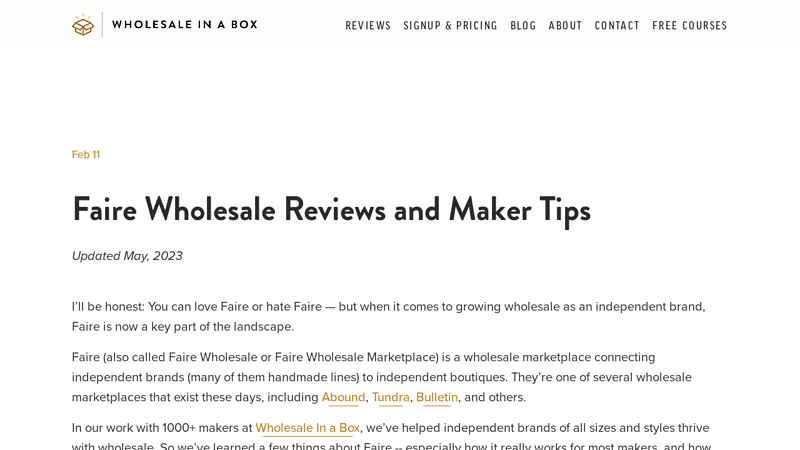 Image of Faire Wholesale Reviews and Maker Tips 鈥?Wholesale In a Box