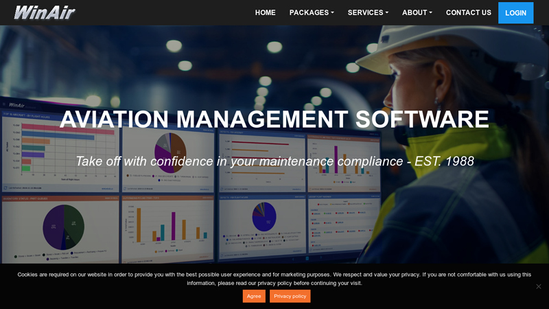 WinAir - Aviation Management Software (Operator, Heliops, MRO, CAMO) - WinAir has 30 years of experience as a leader in aviation management software. It is the top pick for companies concerned with compliance, reliability, and...