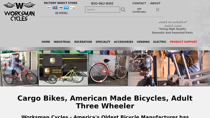 Worksman Cargo Bikes, Industrial Bicycles and Electric Tricycles from Worksman Cycles Factory Direct Store