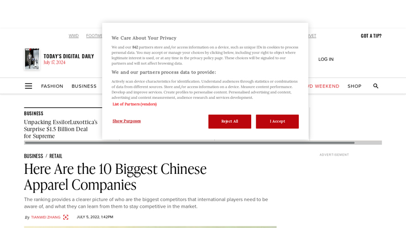 Image of Here Are the 10 Biggest Chinese Apparel Companies