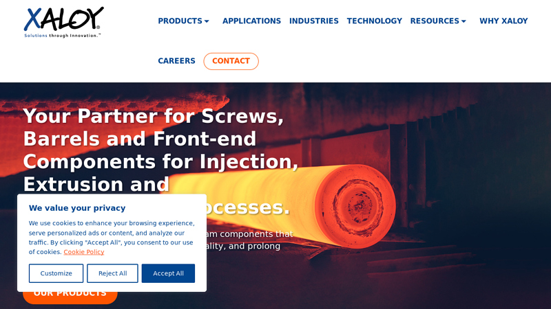 Screw, Barrel, Front-end Component Manufacturer | Xaloy