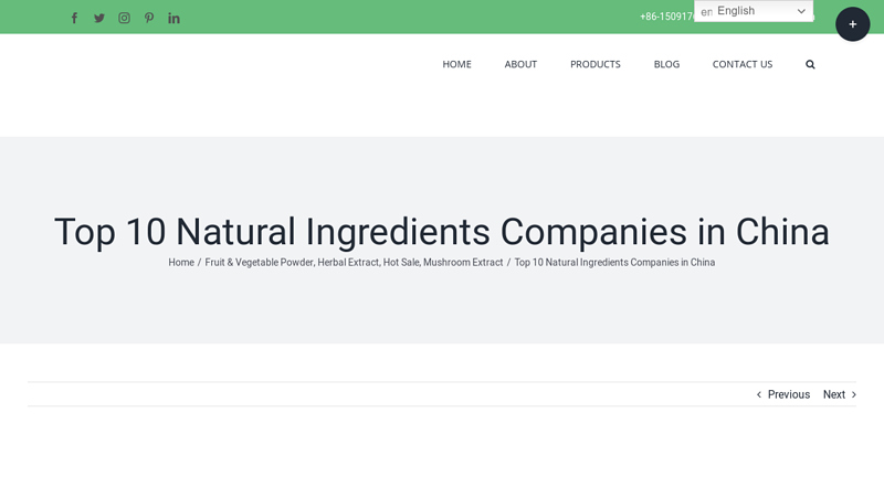 Image of Top 10 Natural Ingredients Companies in China