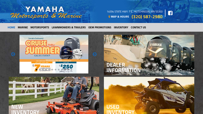 Yamaha Motorsports & Marine is located in Hutchinson, MN | Used Inventory for Sale | Hutchinson, Minnesota, Yamaha, Alumacraft, Sylvan Jet and Bad Boy Mowers, Parts. Come by today or call us at 320-587-2980.