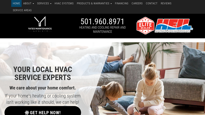 Yates Maintenance Heating & Air | (501) 960-8971 | Air Conditioner Repair, Furnace Repair, Heat Pump Repair in Little Rock, Conway, Cabot, Sherwood, Benton, Bryant, Arkadelphia, Hot Springs