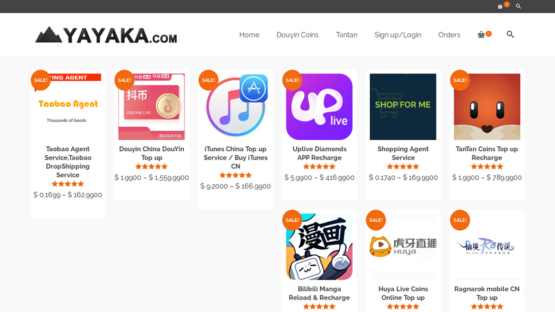 YAYAKA - Top up Douyin Coin,Uplive Diamonds,Bigo Live Diamonds Recharge