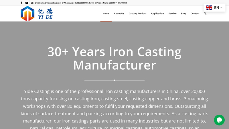 Iron Casting | Made & Machined China Foundry, Manufacturer - Yide Casting