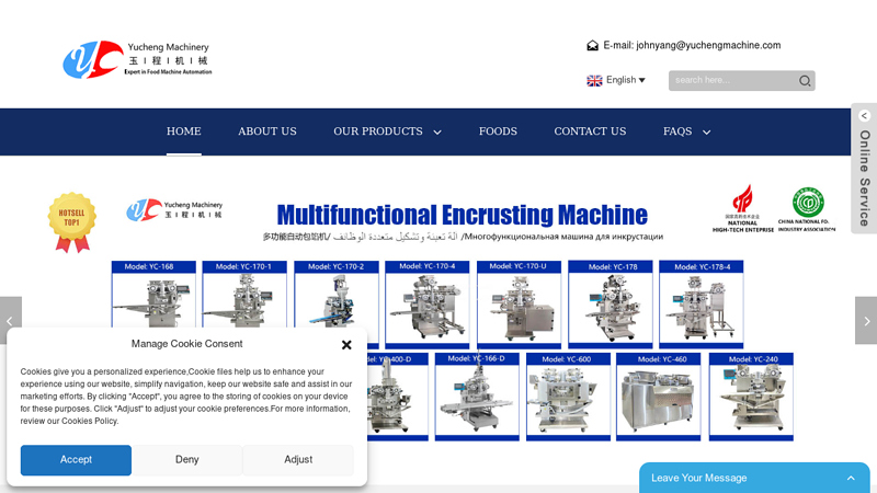 Encrusting Machine, Cookies Machine, Bakery Equipment Manufacturer