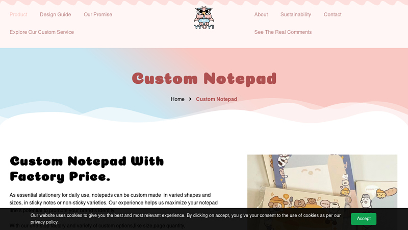 Image of Custom Notepad Supplier | YYOYI ART