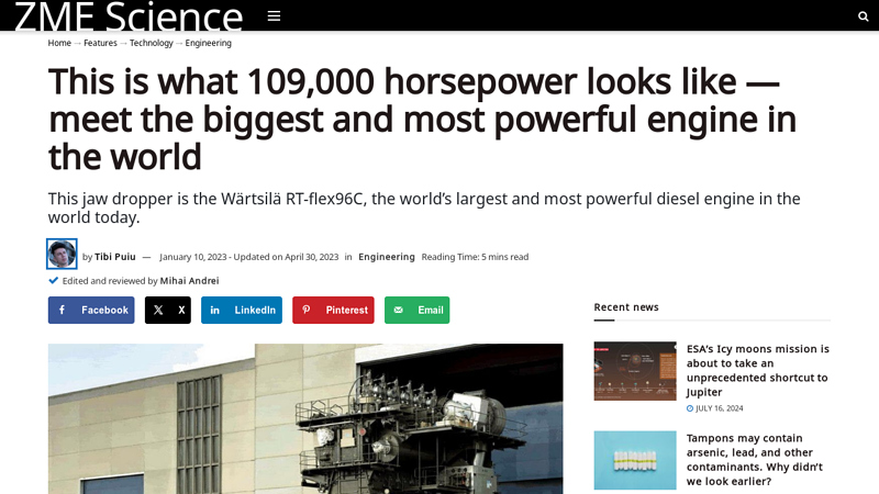 Image of Biggest, most powerful engine in the world: 109,000 HP